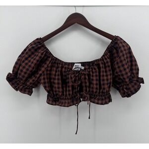 Princess Polly Avonsleigh Gingham Crop Top Size 8